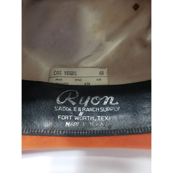 Resistol Self Conforming Hand Creased Las Vegas 6 3/4 Orange Western Style 68L - Picture 8 of 12